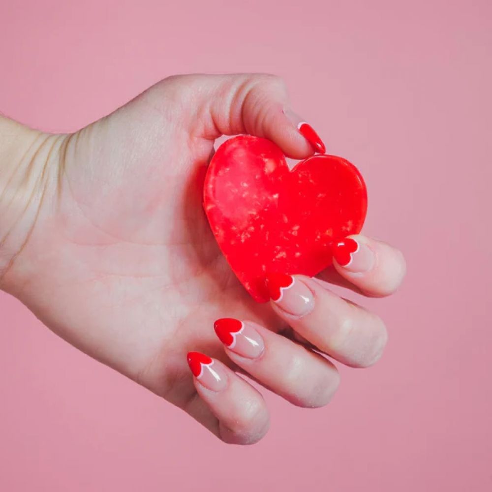 Pince à cheveux - Coeur rouge