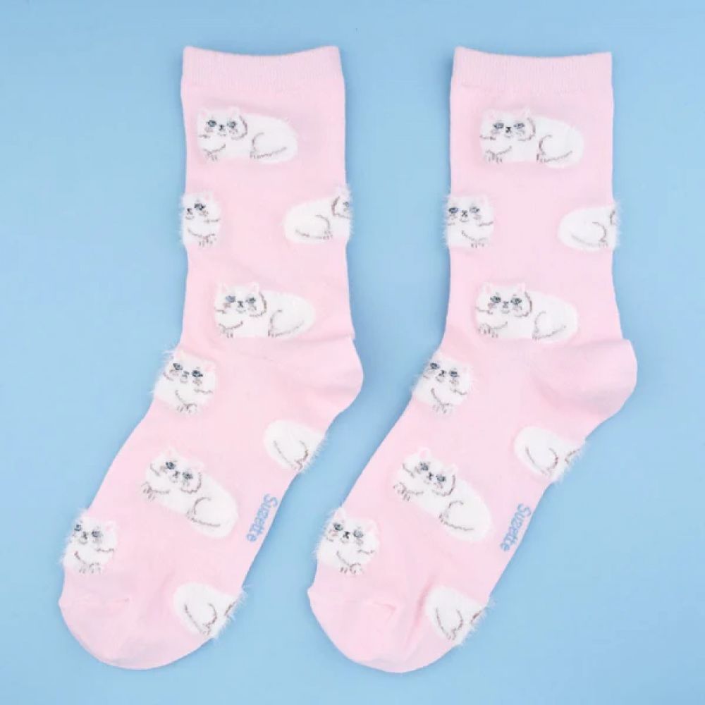 Chaussettes 35/44 - Chat blanc