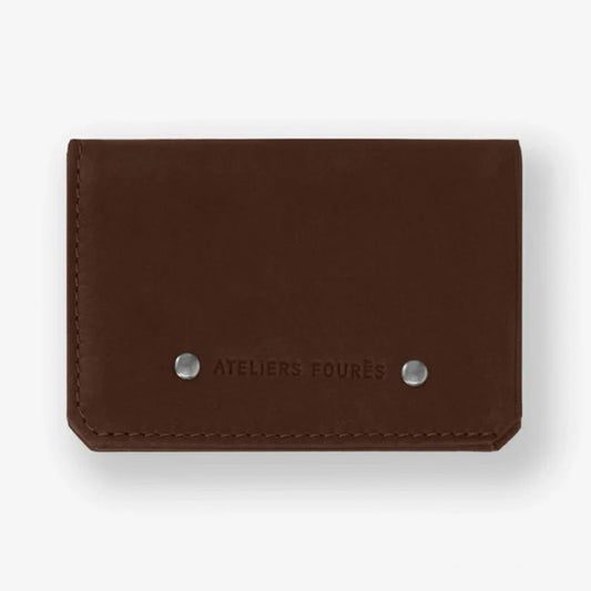 Porte-cartes et billets en cuir pleine fleur - Cognac marron