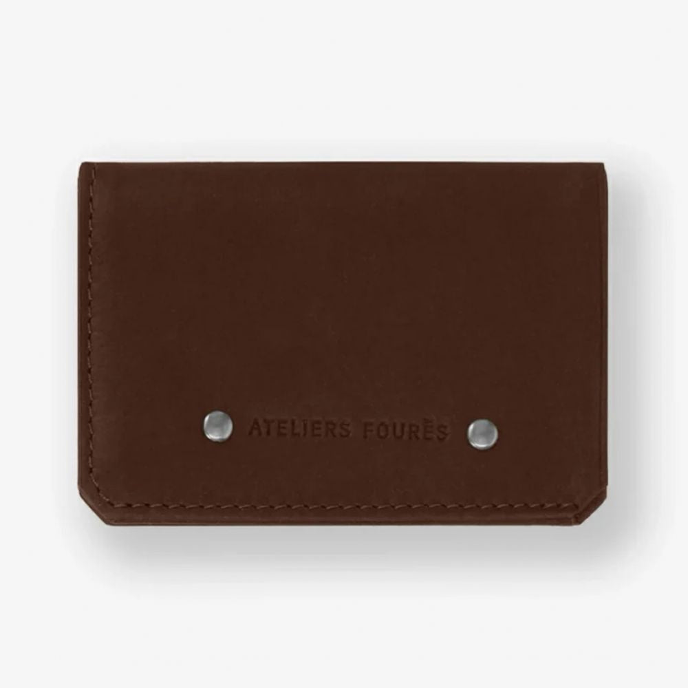 Porte-cartes et billets en cuir pleine fleur - Cognac marron