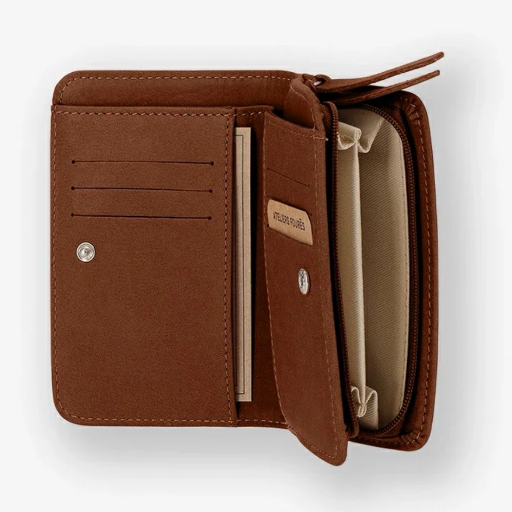 Portefeuille dos à dos - Fauve