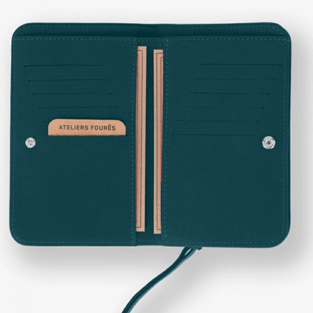 Portefeuille dos à dos - Bleu paon