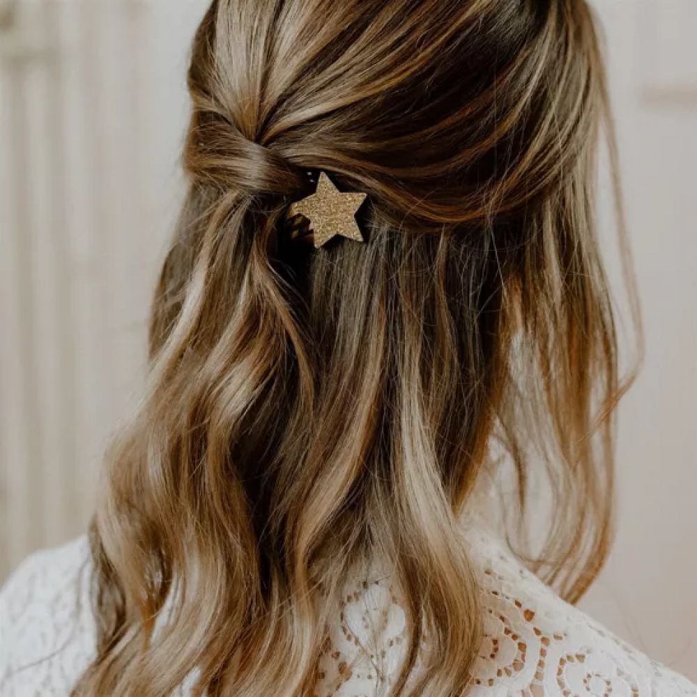 Barrette à cheveux - grand format - simple - Etoile dorée