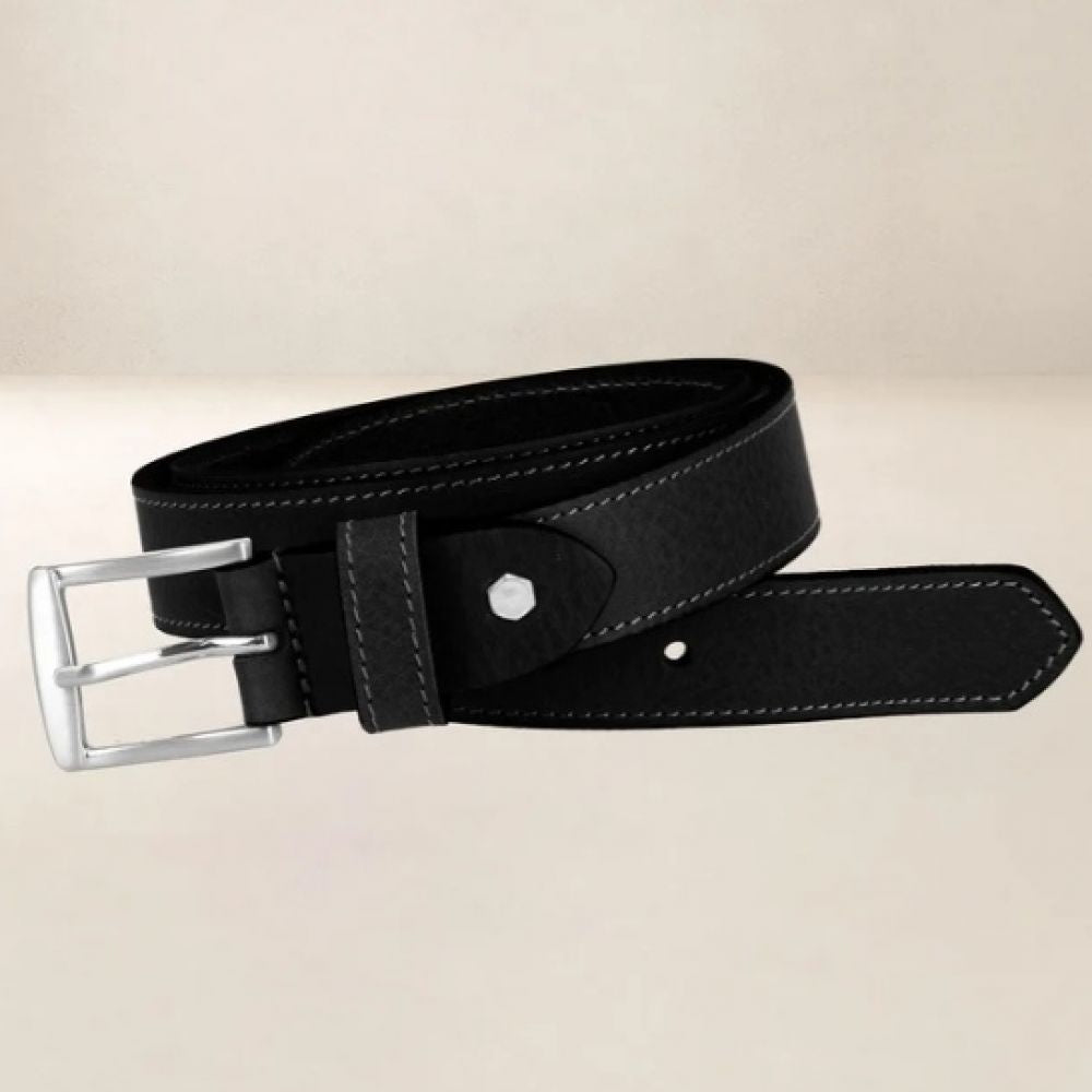 Ceinture cuir 30mm surpiquée modèle 331 - Missouri Noir