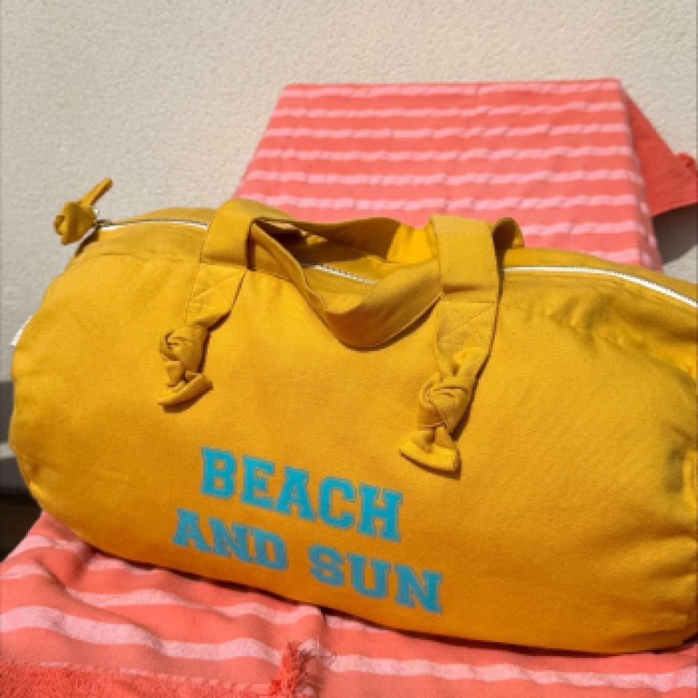 Sac polochon - jaune et bleu - Beach and sun
