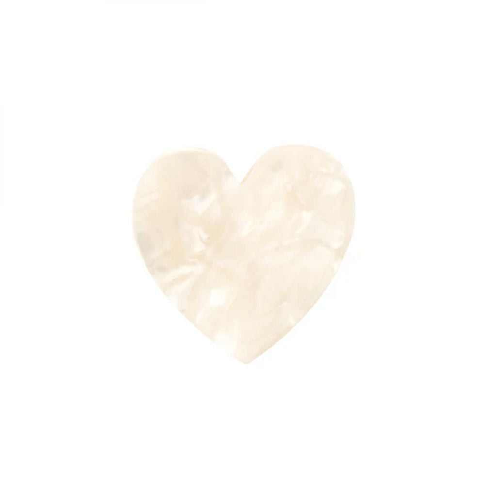 Pince à cheveux - Coeur blanc