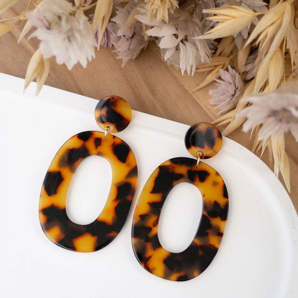 Boucles d'oreilles - Mahault - Ecaille jaune