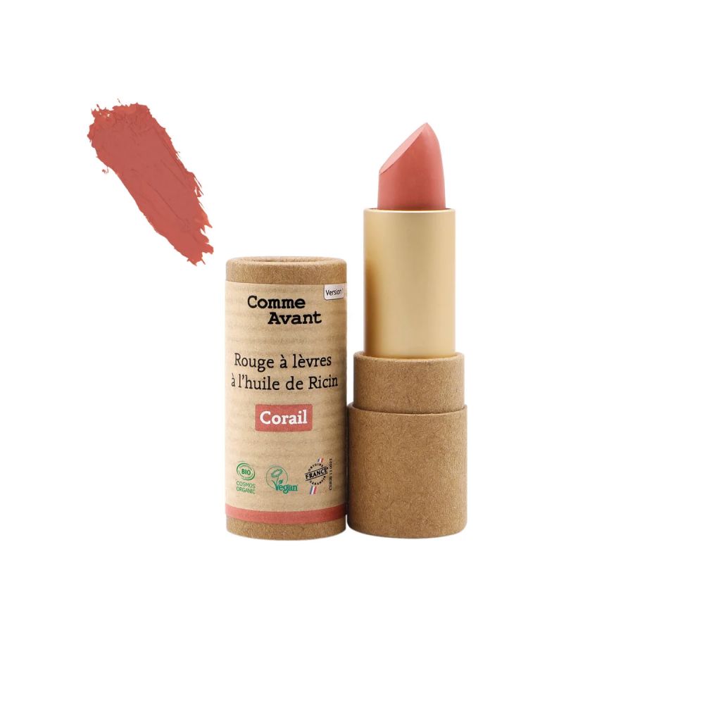 Rouge à lèvres Comme Avant à l'huile de ricin - Corail
