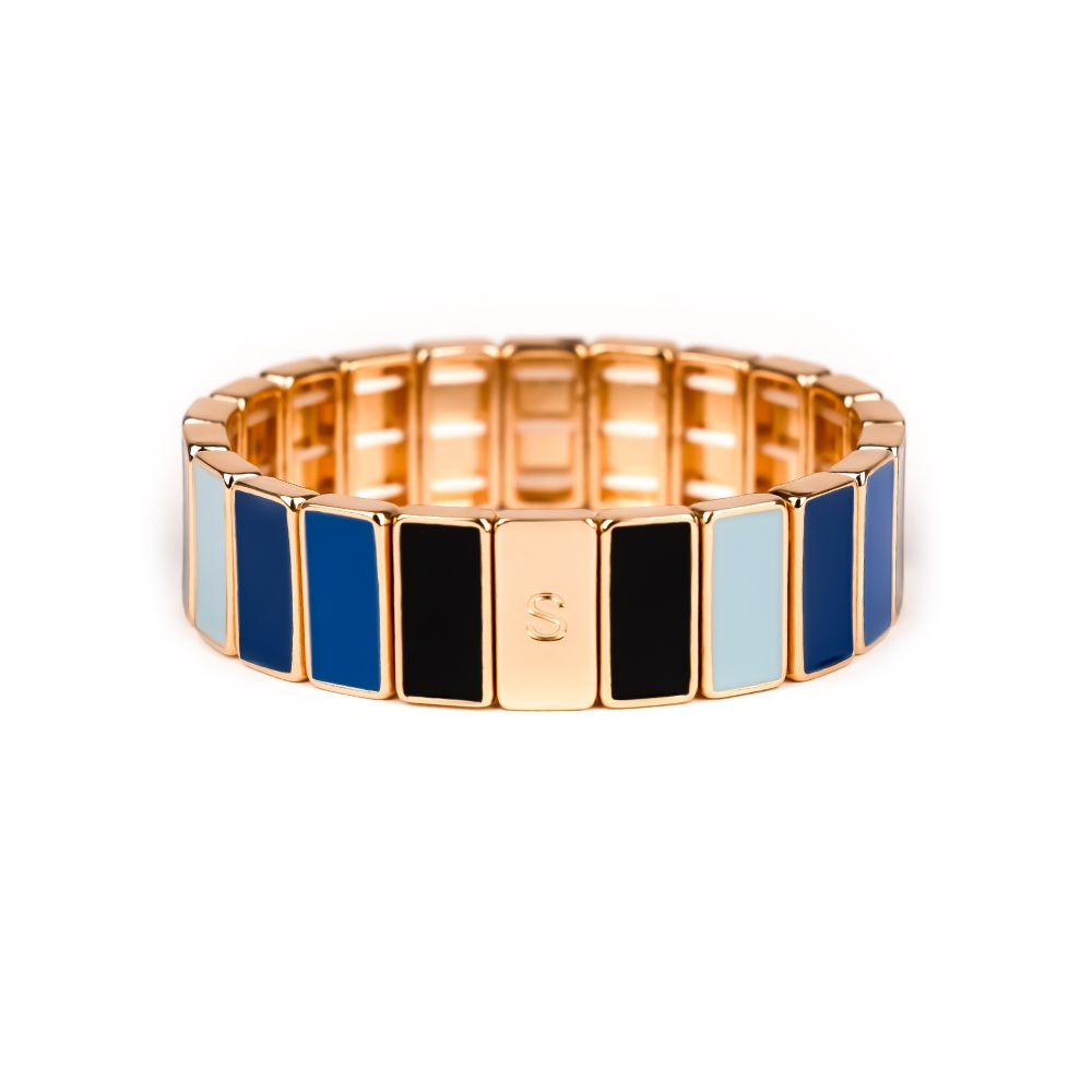 Bracelet Simone à Bordeaux - Rectangle serti - azur