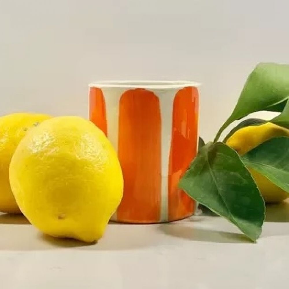 Bougie en céramique émaillée Kult - fleurs d'oranger