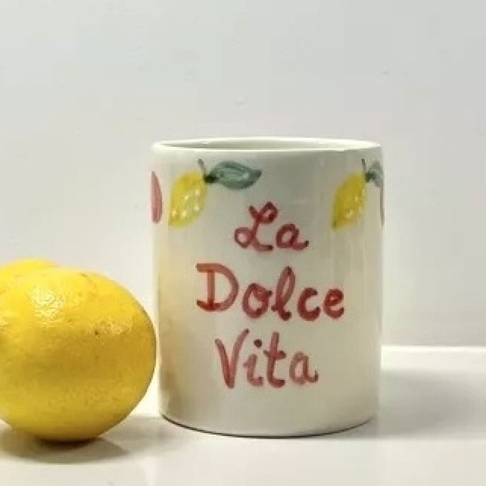 Bougie en céramique Kult - La dolce vita - citron & cerise