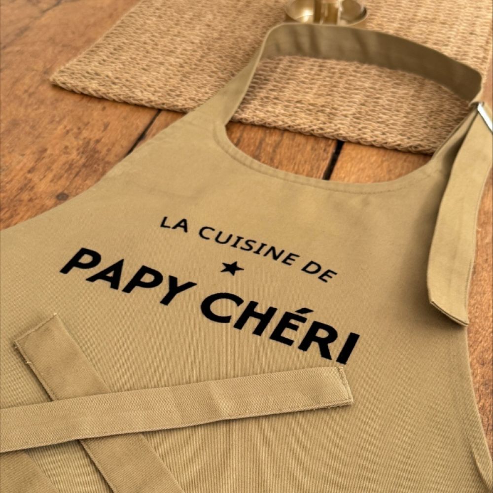 Tablier - sable - La cuisine de papy chéri
