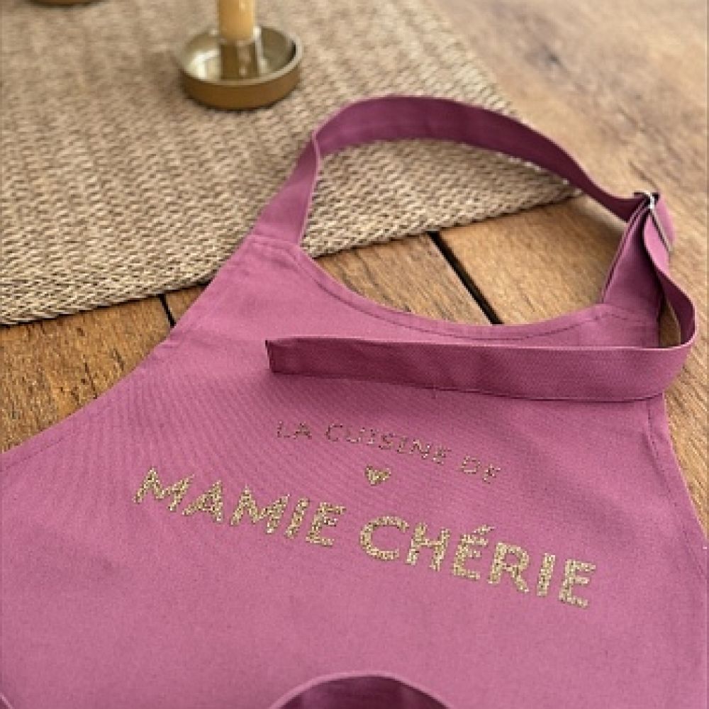 Tablier - rose - La cuisine de mamie chérie