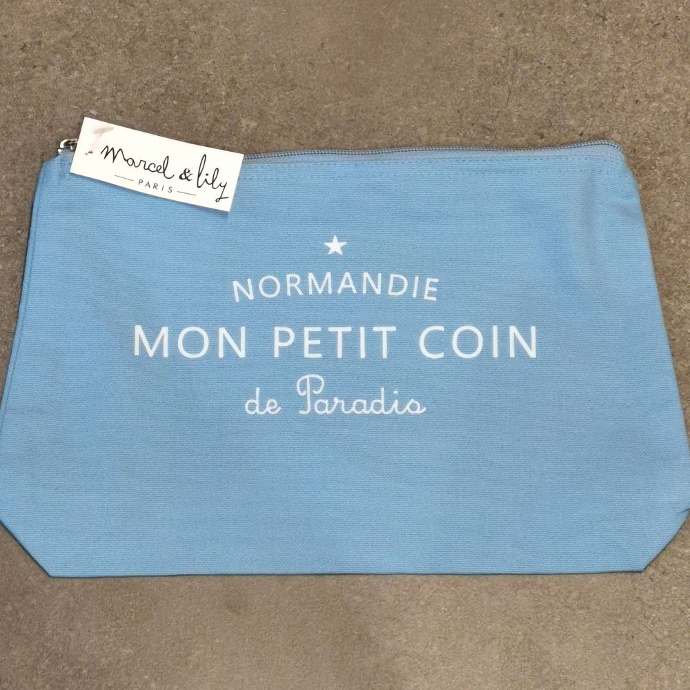 Grande pochette - bleu - Normandie mon petit coin de paradis