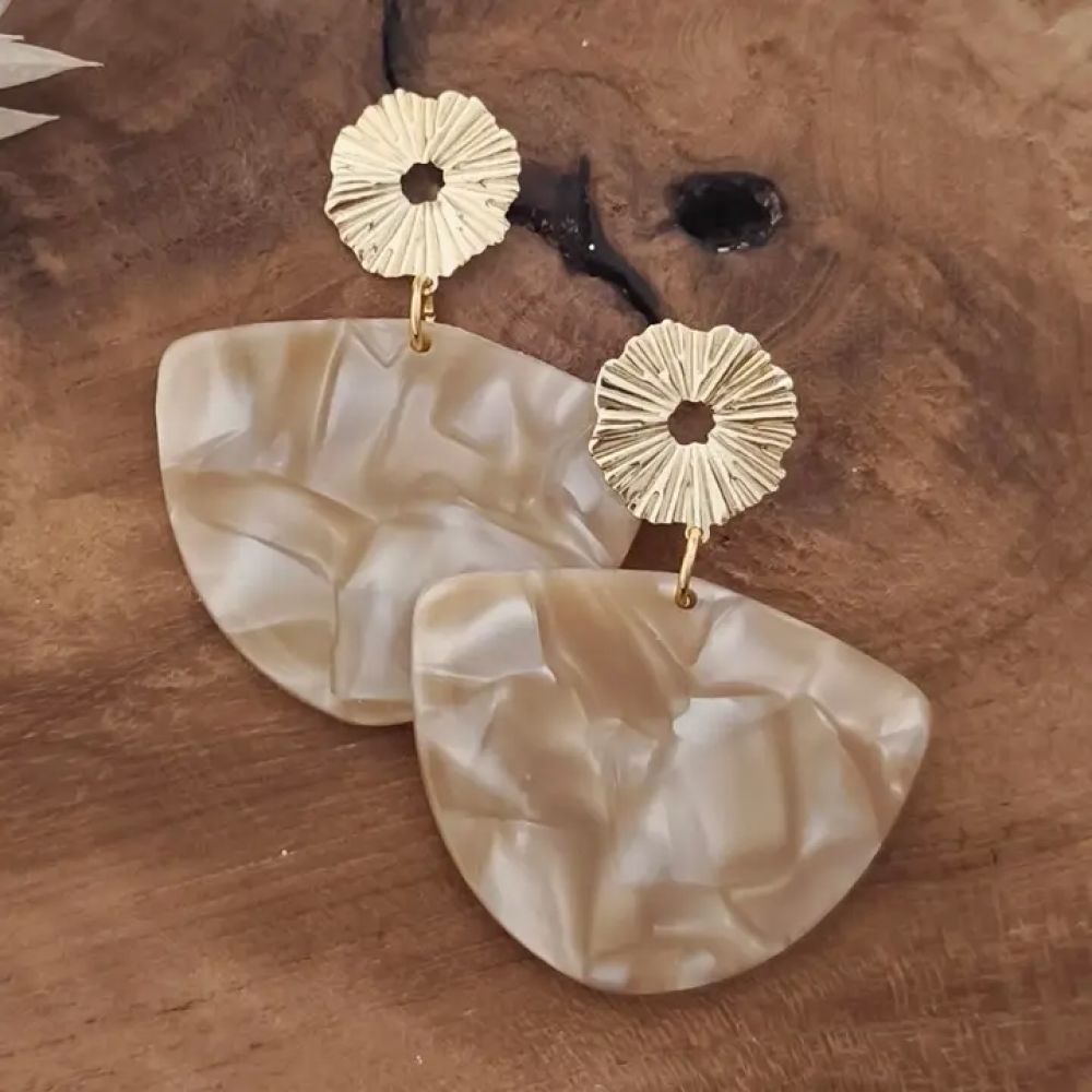 Boucles d'oreilles - nude marbré