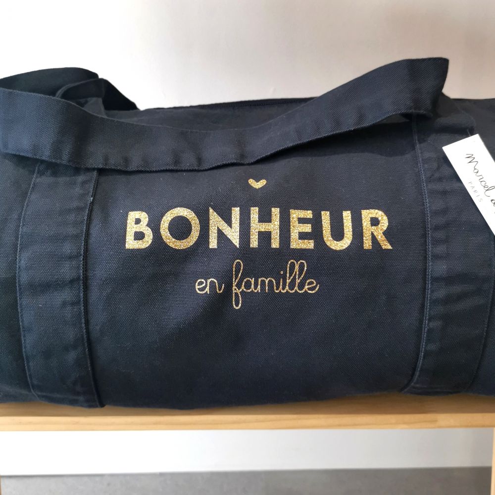 Sac polochon marine - Bonheur en famille