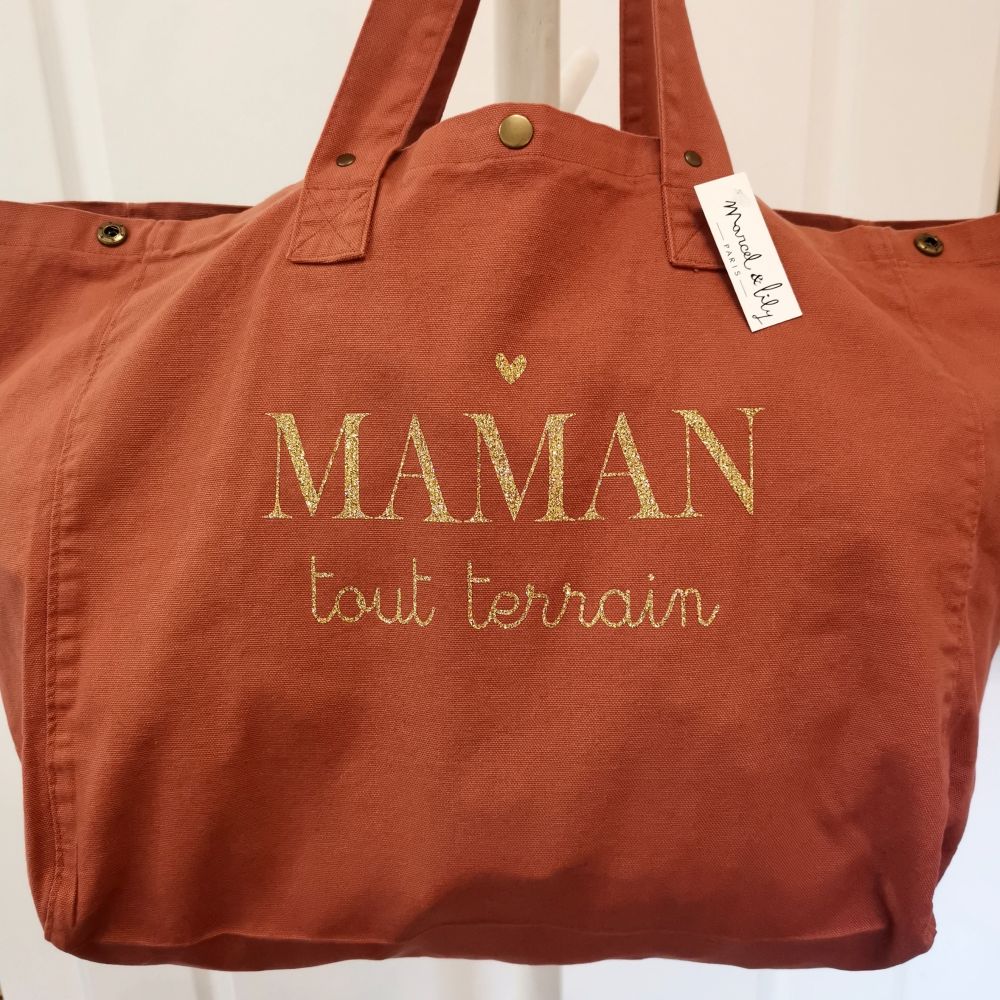 Grand cabas - bois de rose - Maman tout terrain