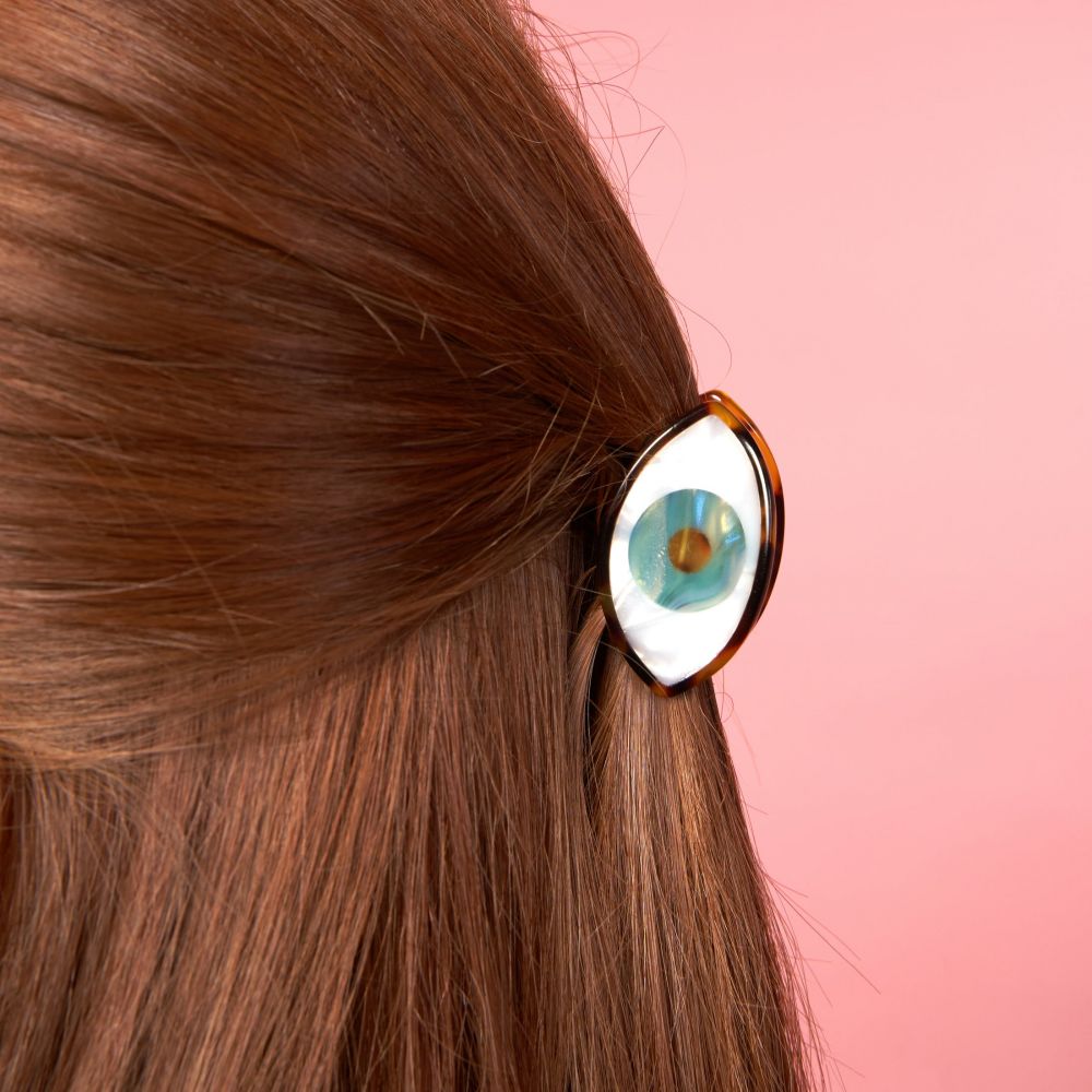 Mini-pince à cheveux - Oeil bleu