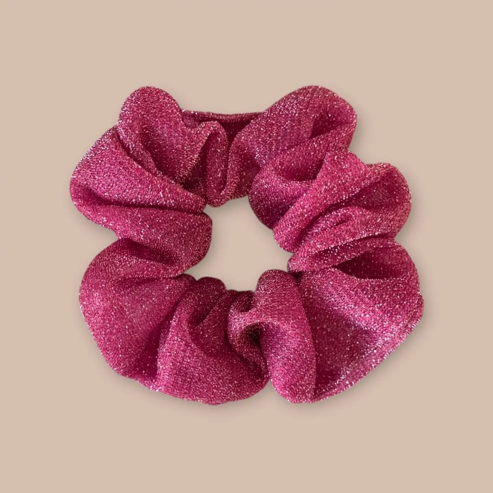 Chouchou à paillettes - Rose