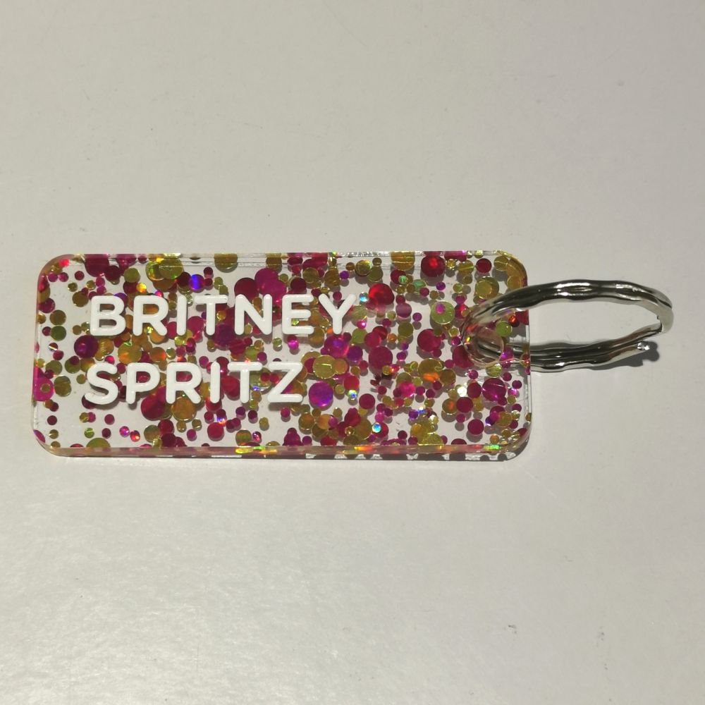 Porte-clés à paillettes - fuschia or - Britney Spritz