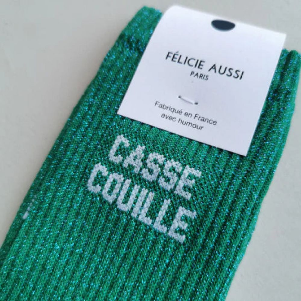 Chaussettes à paillettes 36/40 - Vert - Casse couille