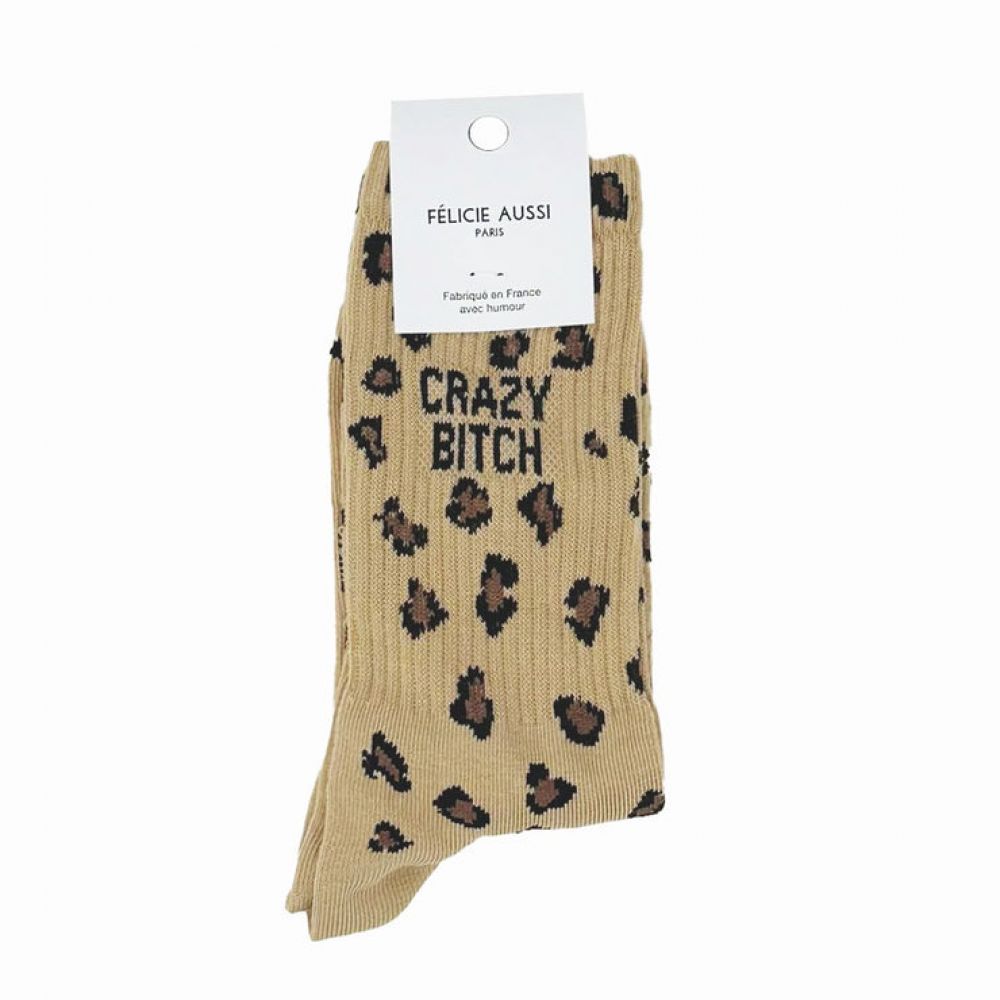 Chaussettes 36/40 - Léopard - Crazy bitch