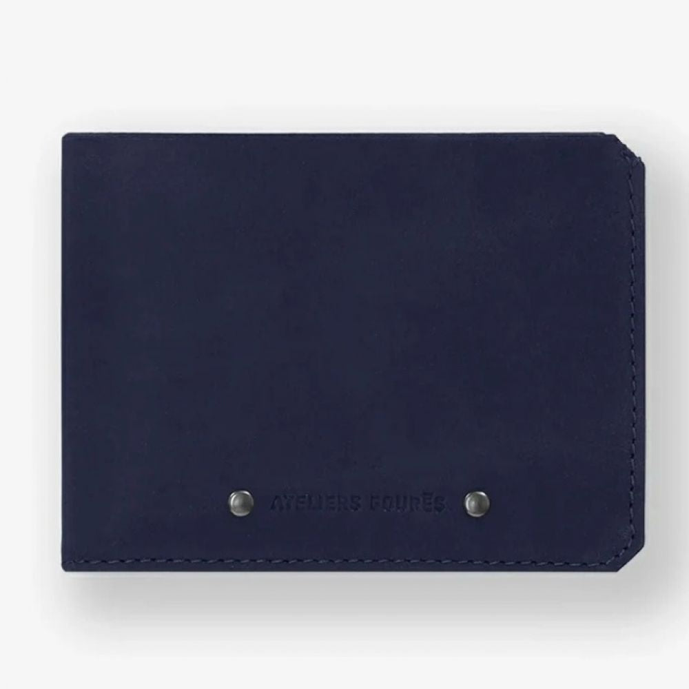 Portefeuille italien en cuir pleine fleur - Marine