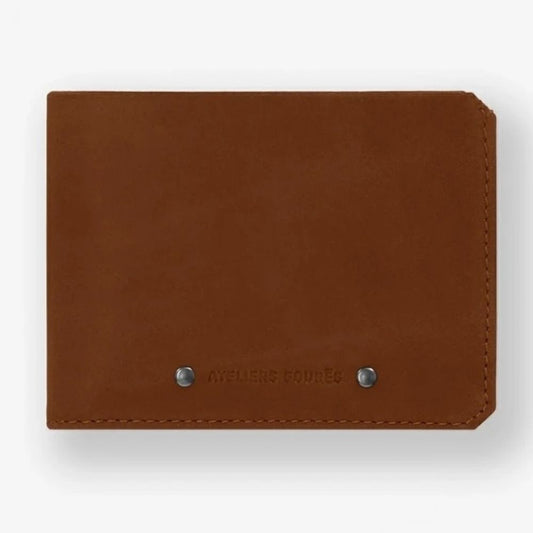 Portefeuille italien en cuir pleine fleur - Fauve camel