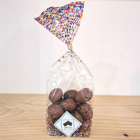 Sachet d'oeufs fourrés praliné 100g - lait - Chocolaterie Hamel