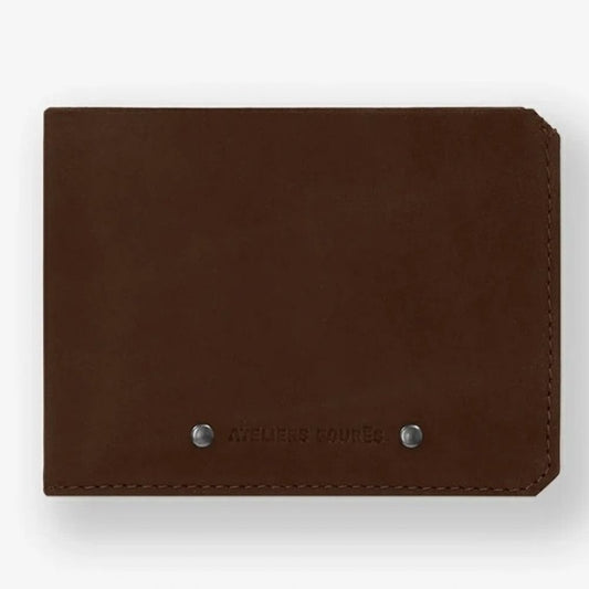 Portefeuille italien en cuir pleine fleur - Cognac marron