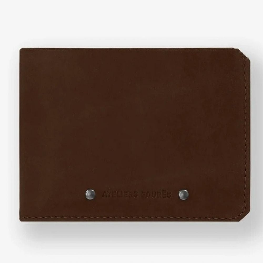 Portefeuille italien en cuir pleine fleur - Cognac marron