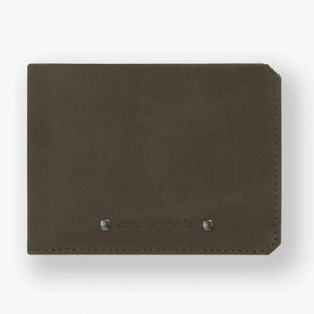 Portefeuille italien en cuir pleine fleur - Bronze kaki