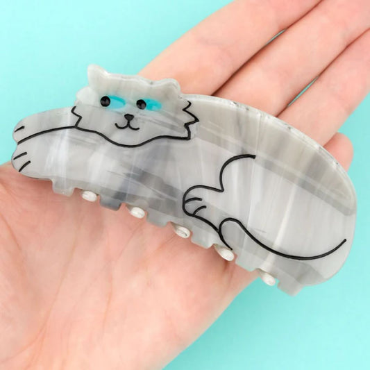Pince à cheveux - Chat gris