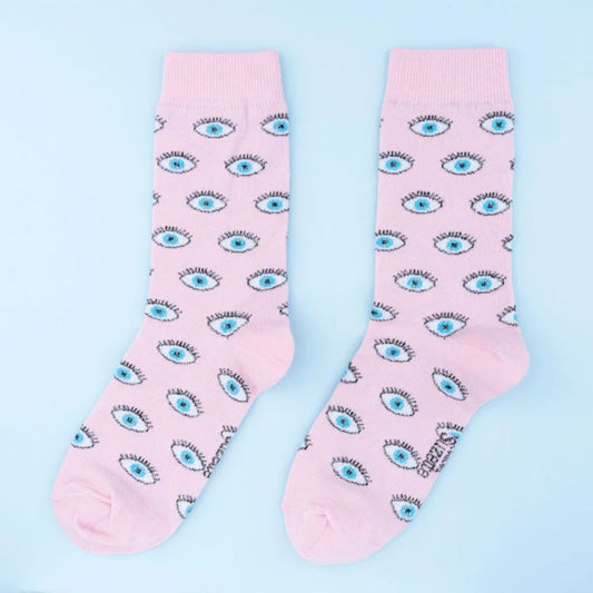 Chaussettes 35/44 - Oeil bleu à paillettes