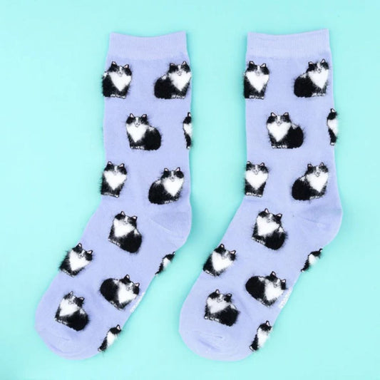 Chaussettes 35/44 - Chat noir et blanc