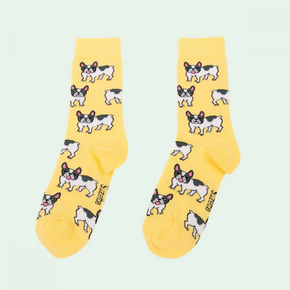 Chaussettes 35/44 - Bouledogue jaunes
