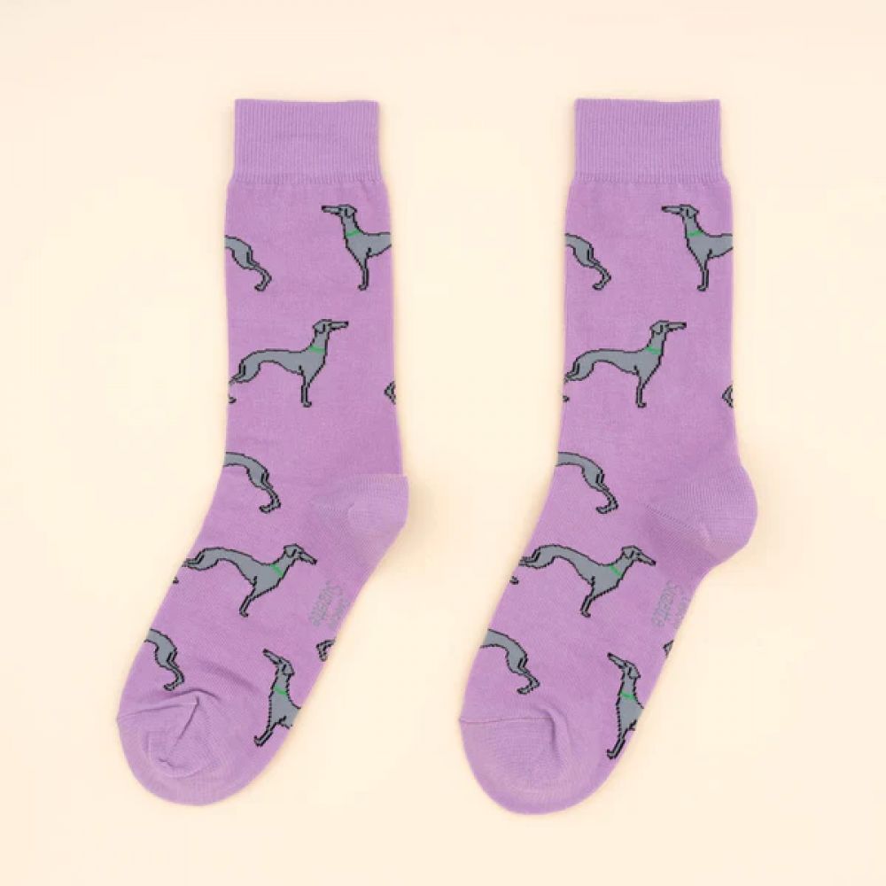 Chaussettes 35/44 - Lévrier violettes