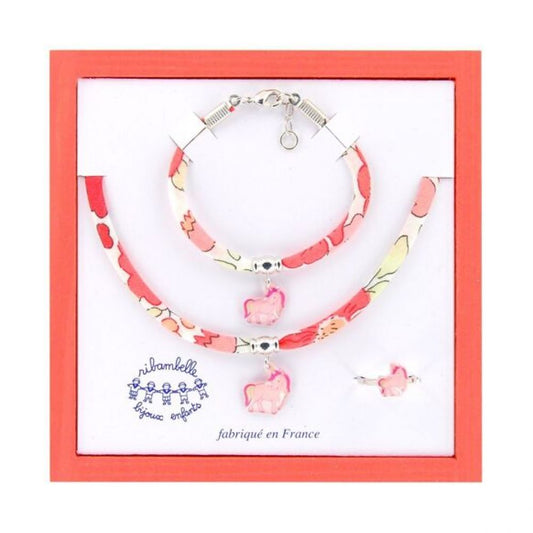 Coffret bijoux enfant - collier, bracelet, bague liberty - licorne
