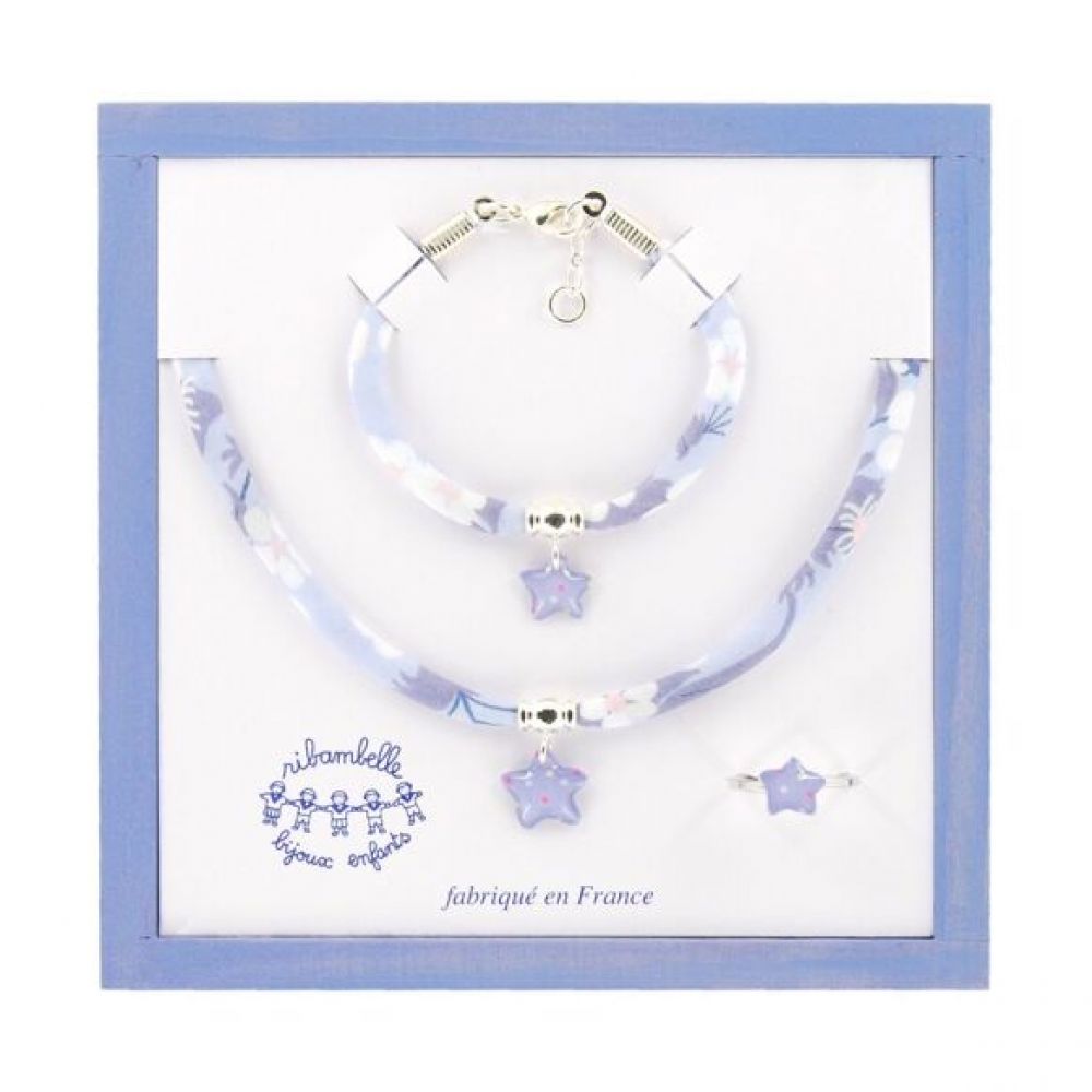 Coffret bijoux enfant - collier, bracelet, bague liberty - étoile