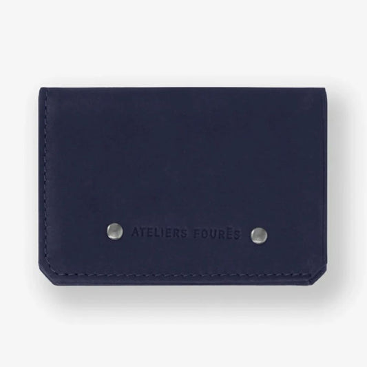 Porte-cartes et billets en cuir pleine fleur - Marine