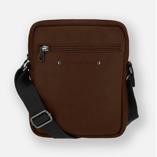 Pochette en cuir pleine fleur - Cognac marron