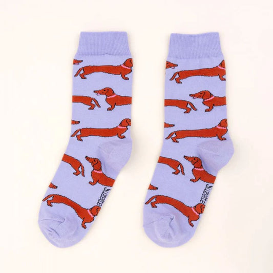 Chaussettes 35/44 - Teckel violettes