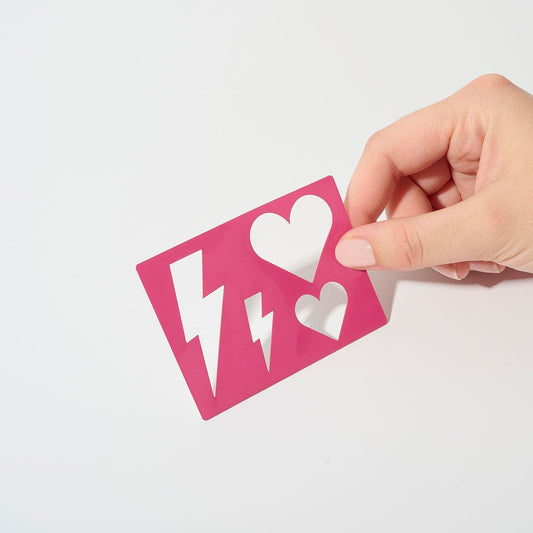 Pochoir coeur et éclair - Si Si la Paillette