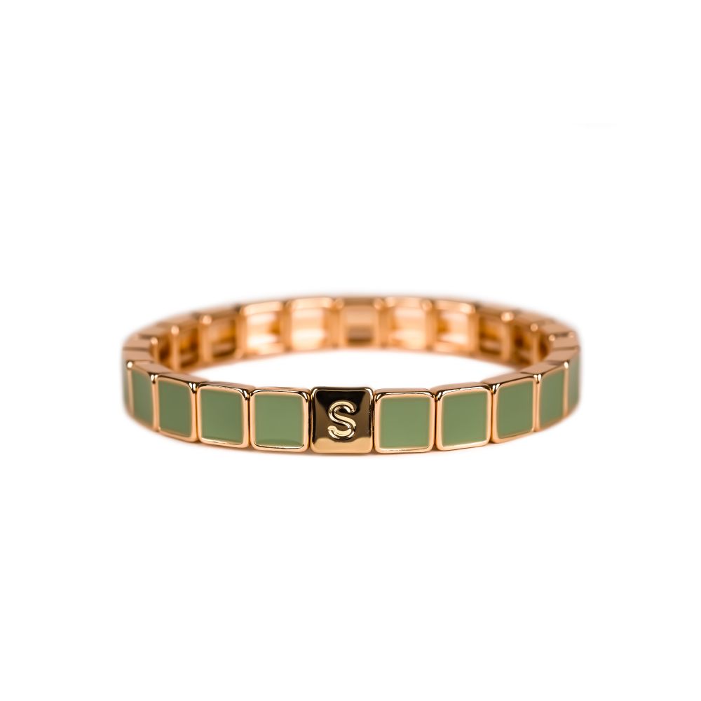 Bracelet Simone à Bordeaux - Carré serti - sauge