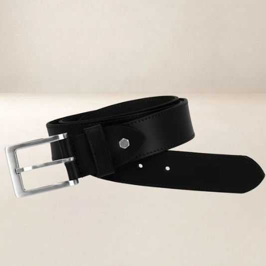 Ceinture cuir 35mm surpiquée modèle 618 - Noir