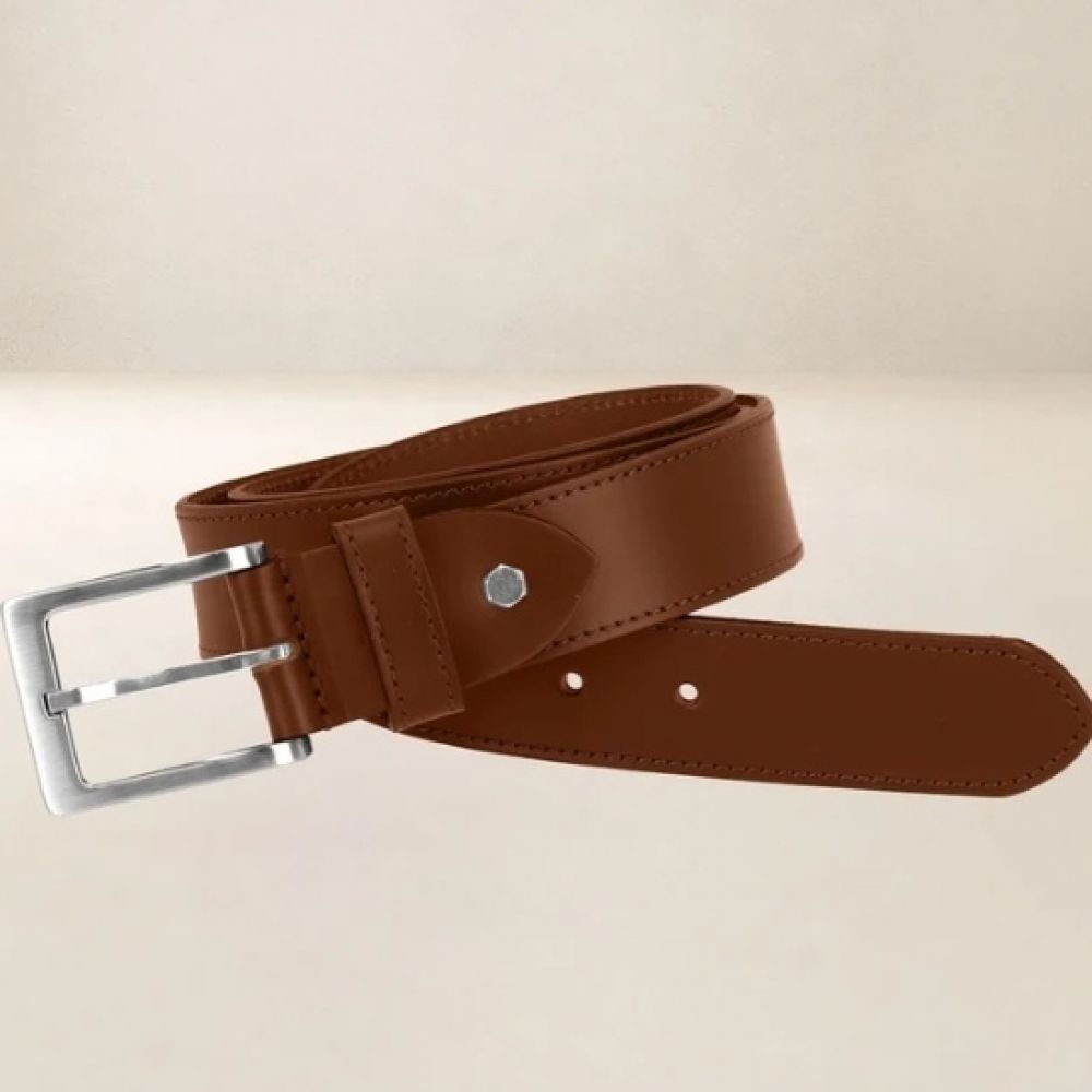 Ceinture cuir 35mm surpiquée modèle 618 - Cognac