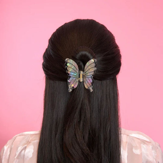 Pince à cheveux - Papillon blanc
