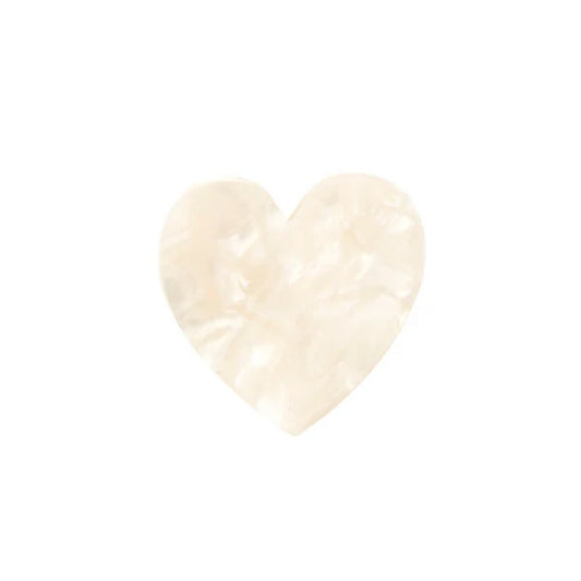 Pince à cheveux - Coeur blanc
