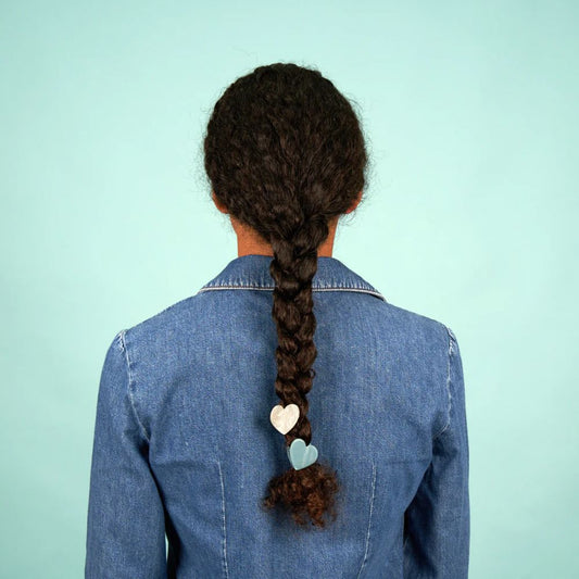 Mini-pince à cheveux - Coeur blanc