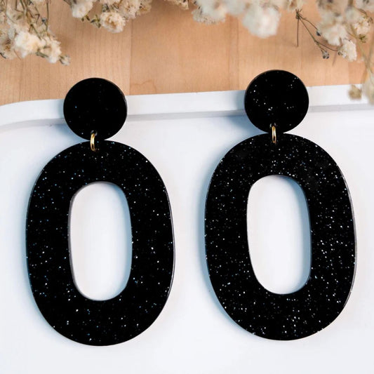 Boucles d'oreilles - Mahault - Noir pailleté